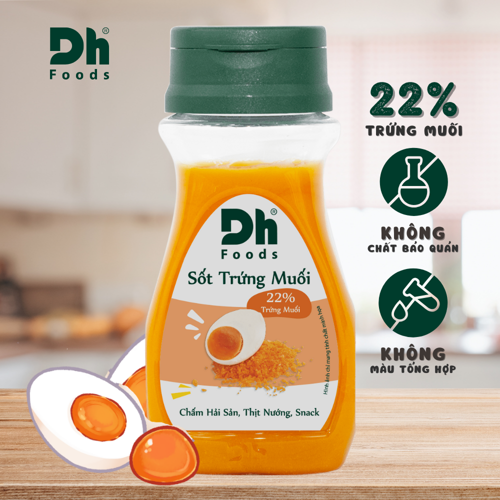 Sốt Trứng Muối Dh Foods 100gr - gia vị 22% trứng muối béo ngậy ăn kèm mỳ Ý, khoai tây chiên, sốt chấm hải sản đồ nướng