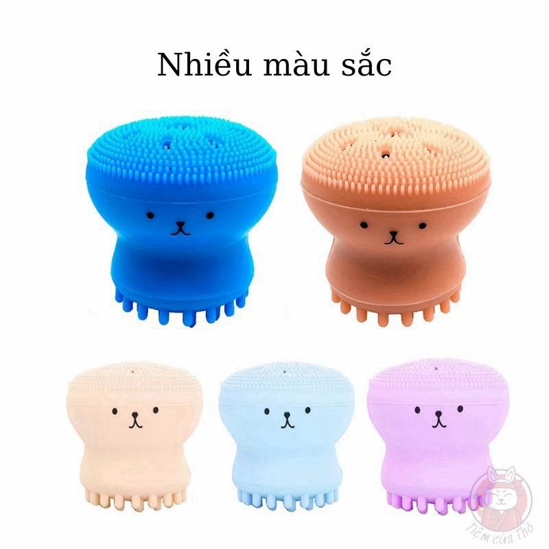 Cọ rửa mặt hình bạch tuộc tẩy tế bào chết mát xa da mặt bằng silicone y tế cao cấp