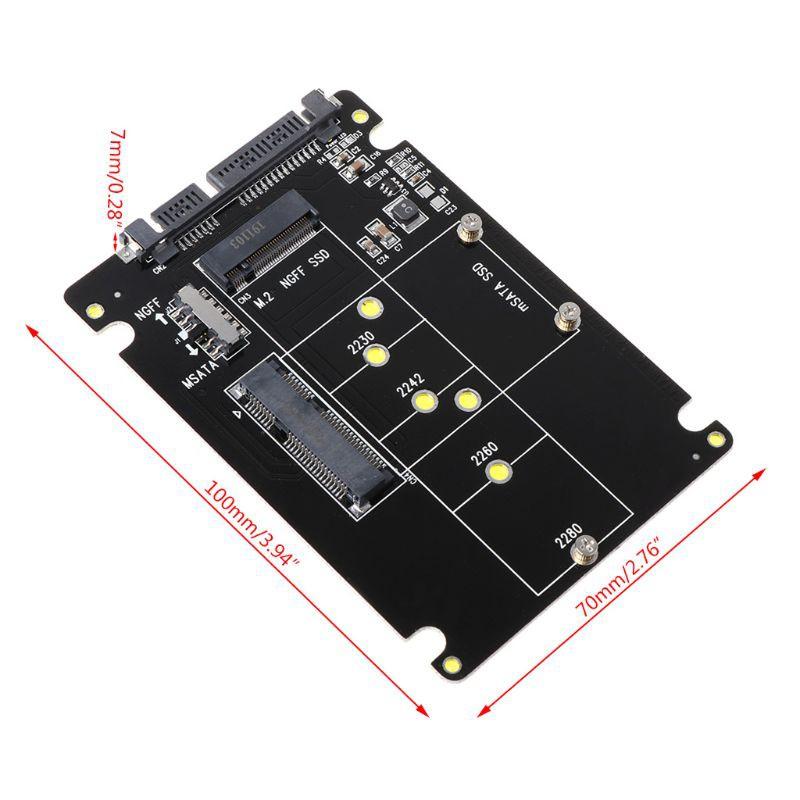 Hộp Đựng Chuyển Đổi 2 Trong 1 Msata / M.2 Ngff Sang Sata3 Cho 2.5 &quot;Ssd Pc Computer