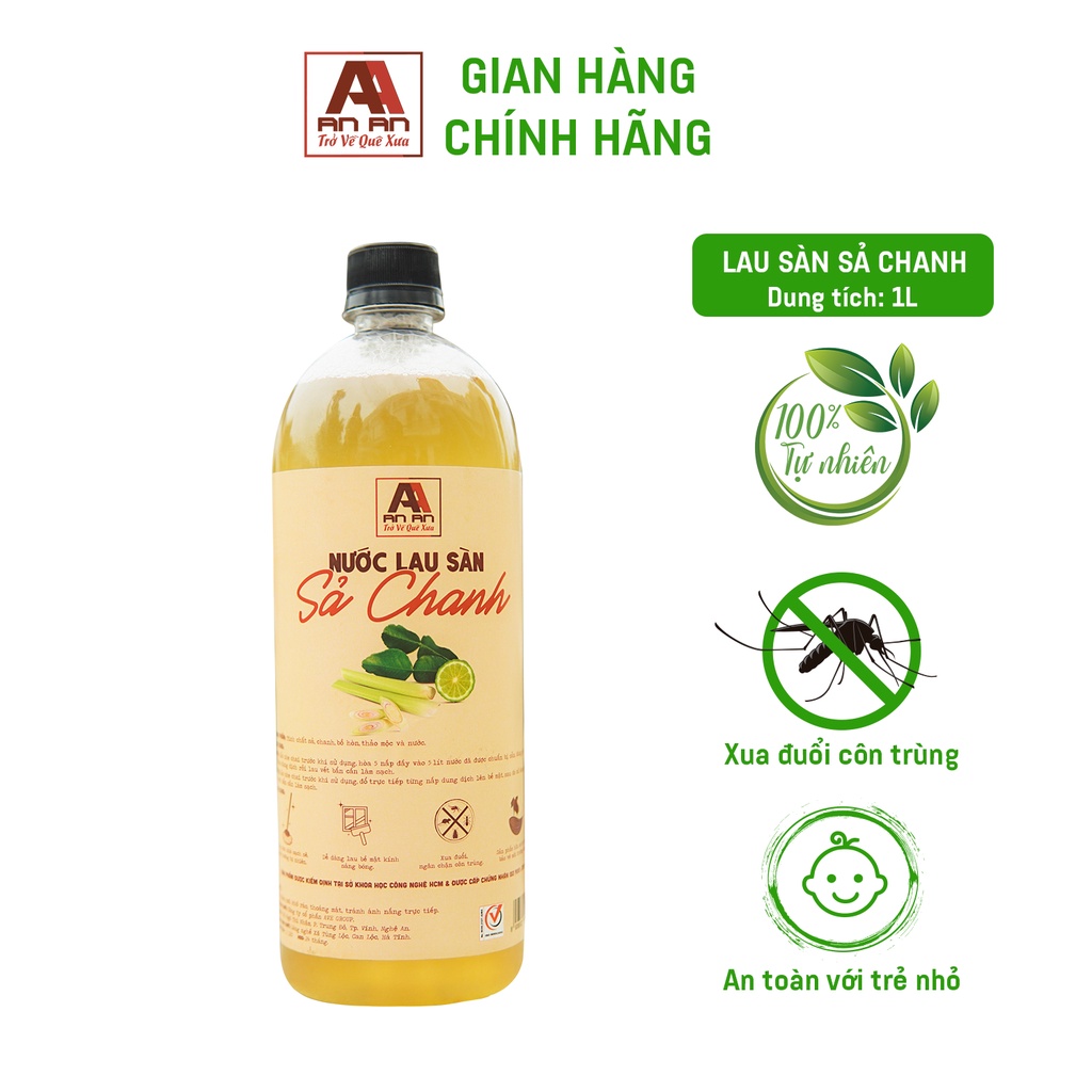 NƯỚC LAU SÀN HỮU CƠ AN AN- HƯƠNG SẢ CHANH-1000ML