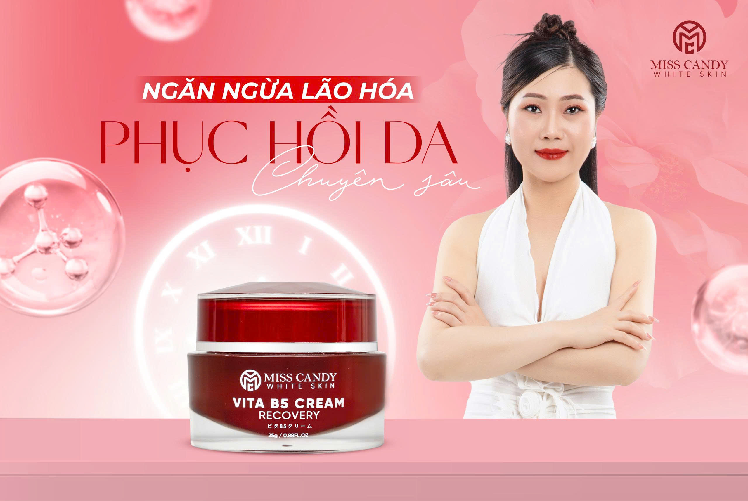 Kem Dưỡng Ẩm Phục Hồi Vita B5 Cream Miss Candy White Skin Hộp 25g