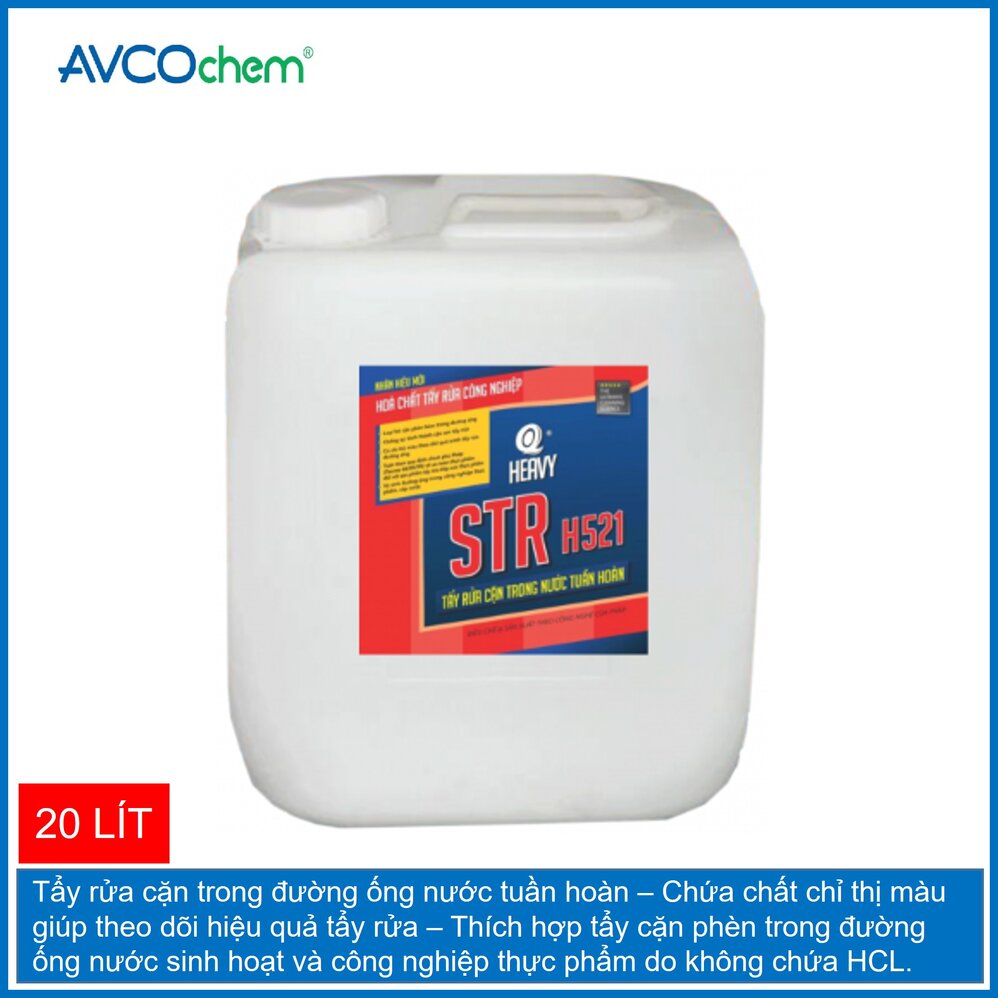 Chất tẩy rửa cặn trong nước tuần hoàn AVCOChem - STR H-521 - Can 20 lít - Hàng Chính Hãng