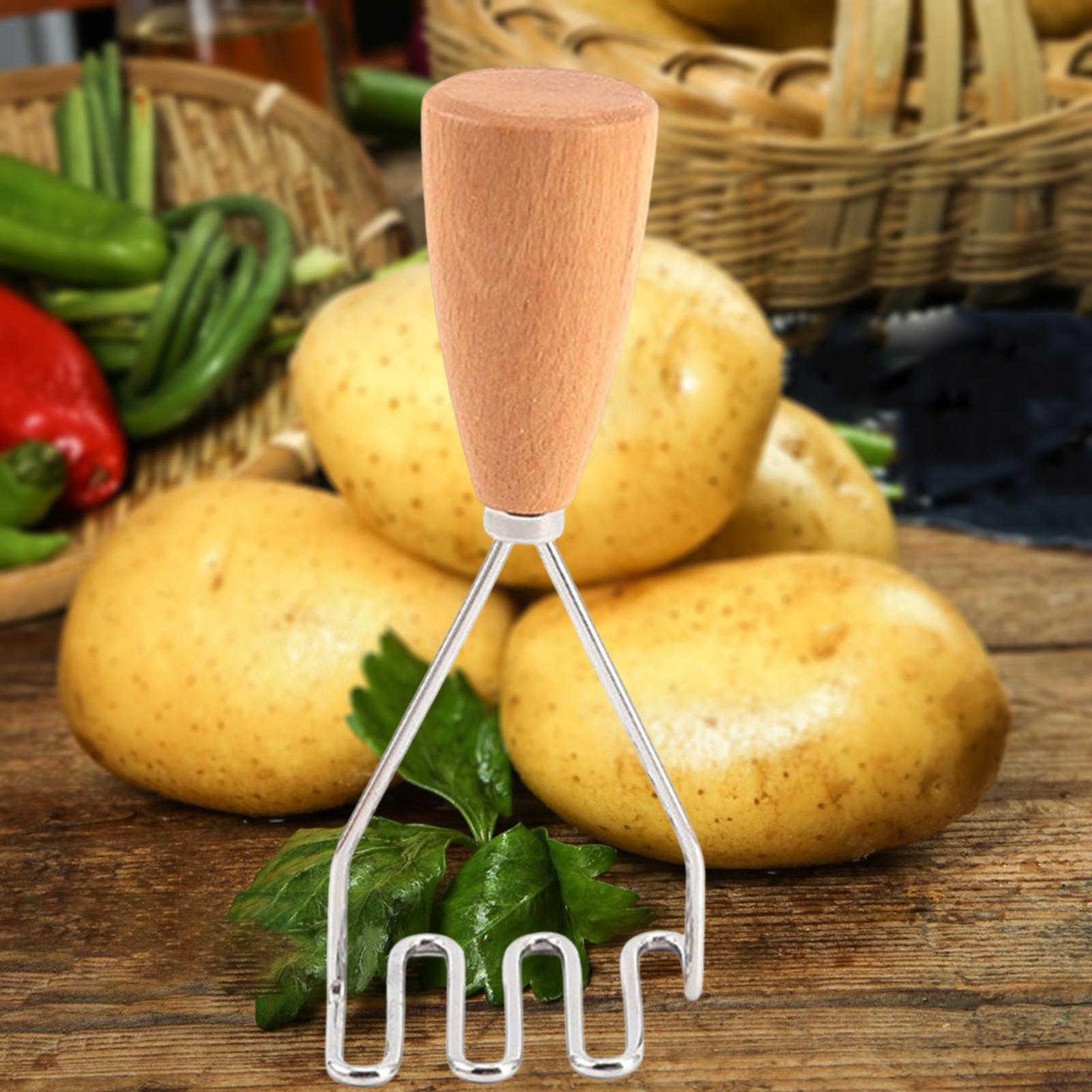 Potato Masher with Wooden Handle Kitchen Tool Potato Press Tool Utensil
