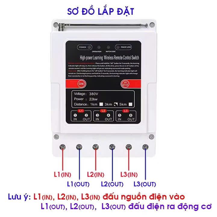 Bộ Điều Khiển Từ Xa 3km 1 Pha, 3 Pha - Công Suất Khủng 22kW, Tải Siêu Khỏe, Chống Mất Pha Cực Bền, ĐÈN TRANG TRÍ