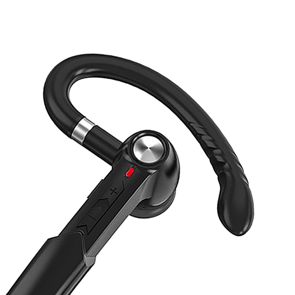 Single Wireless Bluetooth Handsfree Ear Hook Earphone Black