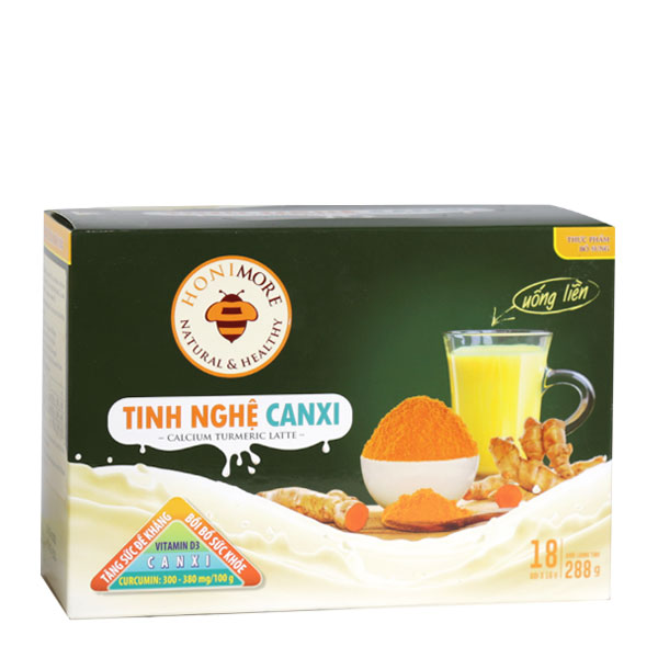 Tinh nghệ canxi Honimore hộp 288g - 18 gói Thơm ngon dễ uống