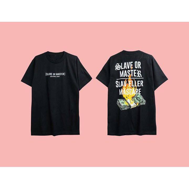 Áo Thun Cotton Nam Nữ Tay Lỡ Slave Or Master Unisex