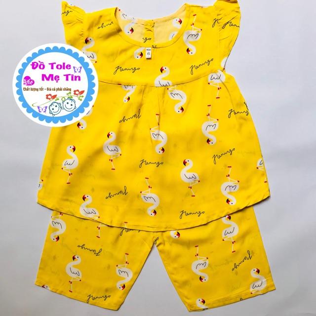 Đồ tole(lanh) quần lửng bé gái size 6(15-17kg)