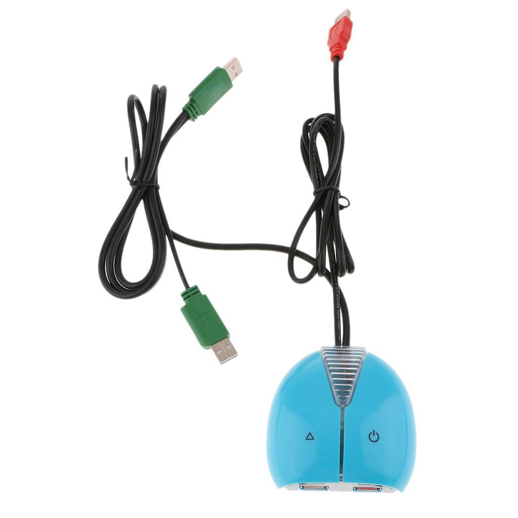 Desktop Computer  /off Reset Button Switch with Dual USB Blue