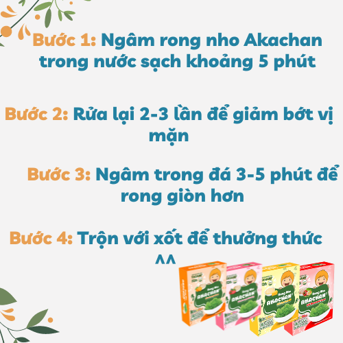 Rong Nho Tách Nước Akachan Dinh Dưỡng Xốt Mè Rang Mứt Dâu Tây Hộp 205g