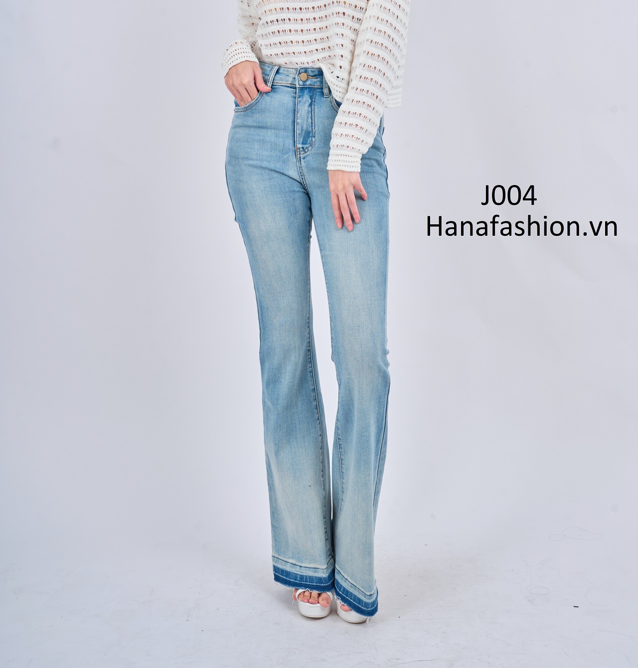 Quần Jeans ống rộng Hàn Quốc -J004