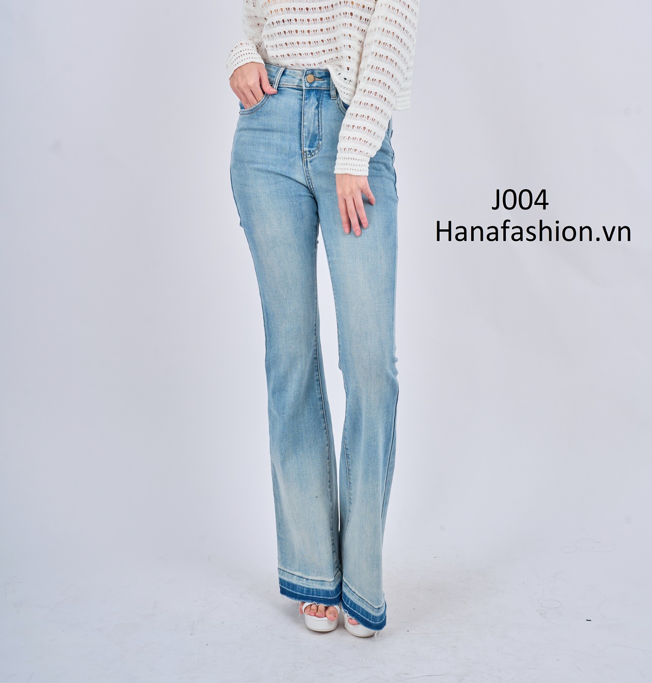 Quần Jeans ống rộng Hàn Quốc -J004 - XanhJeans