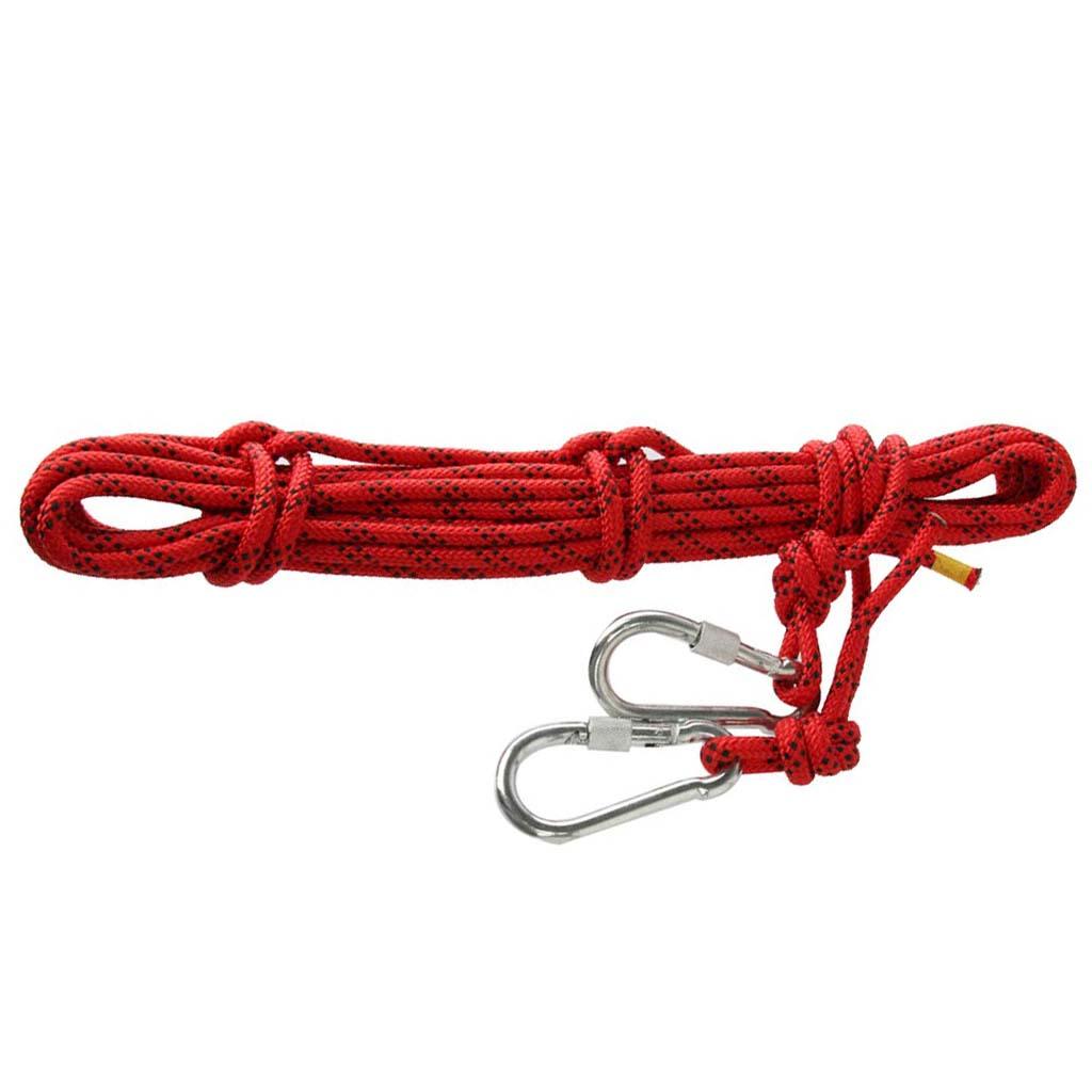 10M 8mm Outdoor Rock Climbing Rope Rescue Rappelling Safety Rope Red