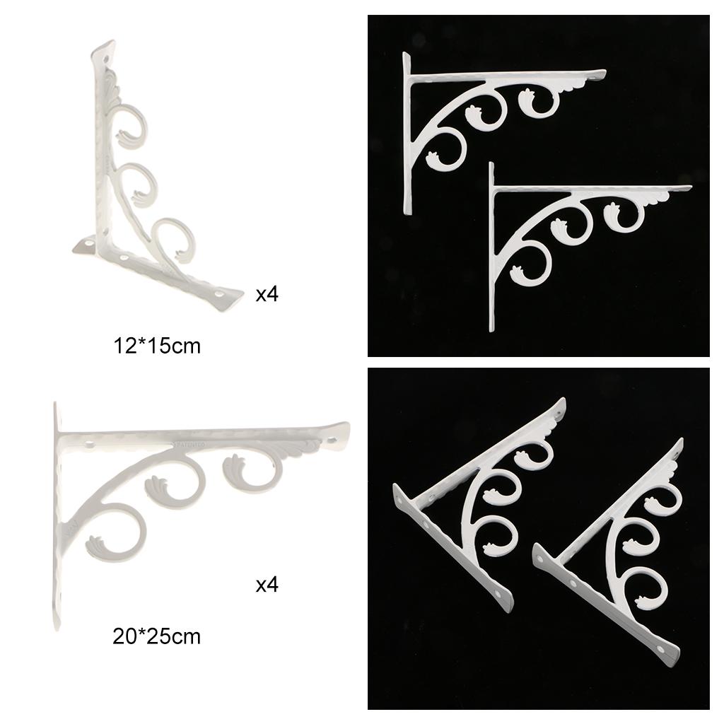 8pcs L-shaped Wall Shelf Bracket Metal Hook 12x15cm +