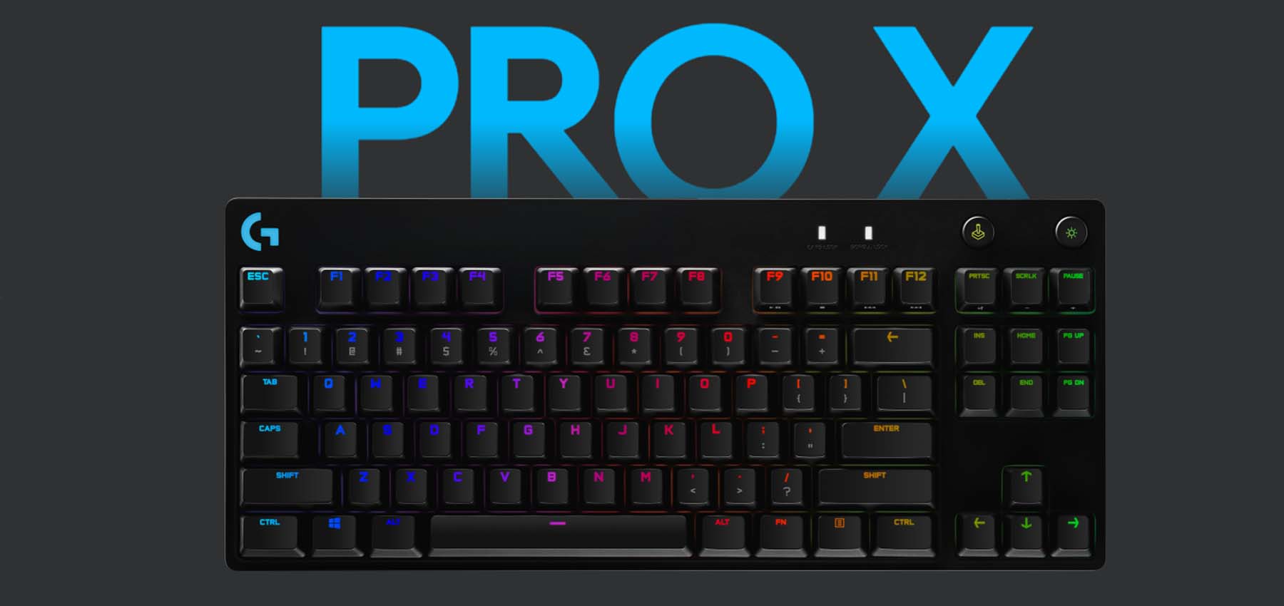 Bàn phím gaming Logitech Pro X - Không phím số, nhỏ gọn, switch GX có thể hoán đổi, RGB Lightsync - Hàng chính hãng