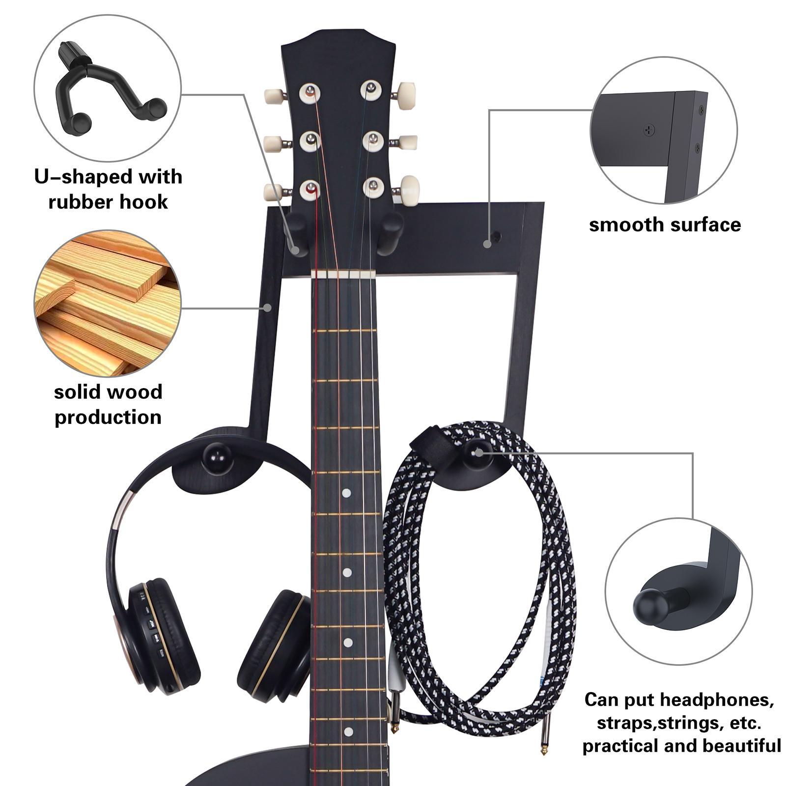 Wood Guitar Wall Hanger, Guitar Hanger Wall Mounted, Guitar Stand