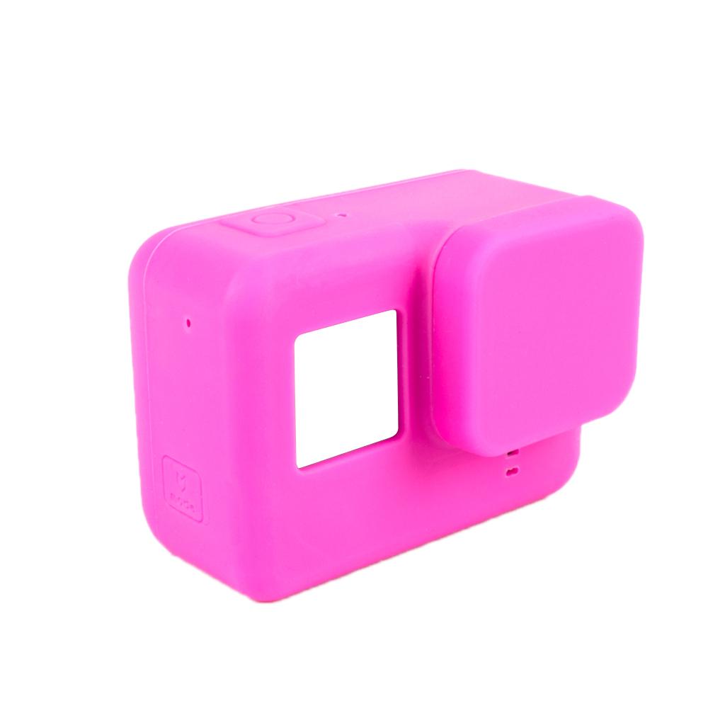 Soft Silicone Protective Housing Case + Lens Cap Cover For GoPro Hero 5