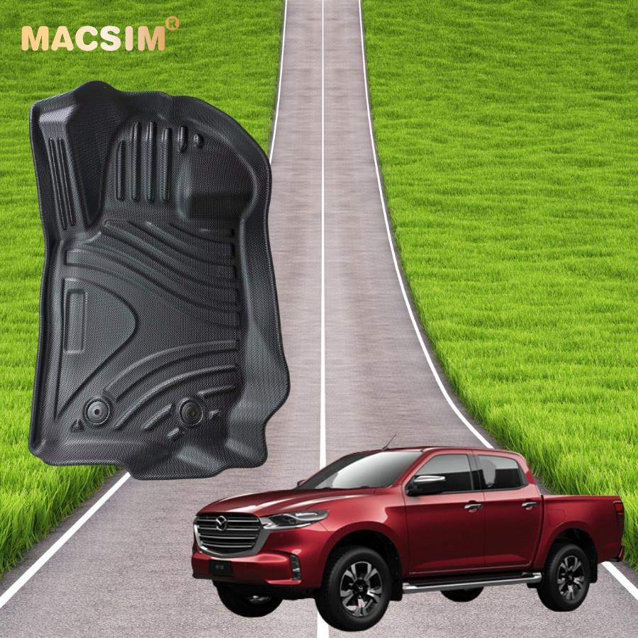 Thảm lót sàn xe ô tô Mazda BT50 2016-2019 nhãn hiệu Macsim - chất liệu nhựa TPE đúc khuôn cao cấp - màu đen