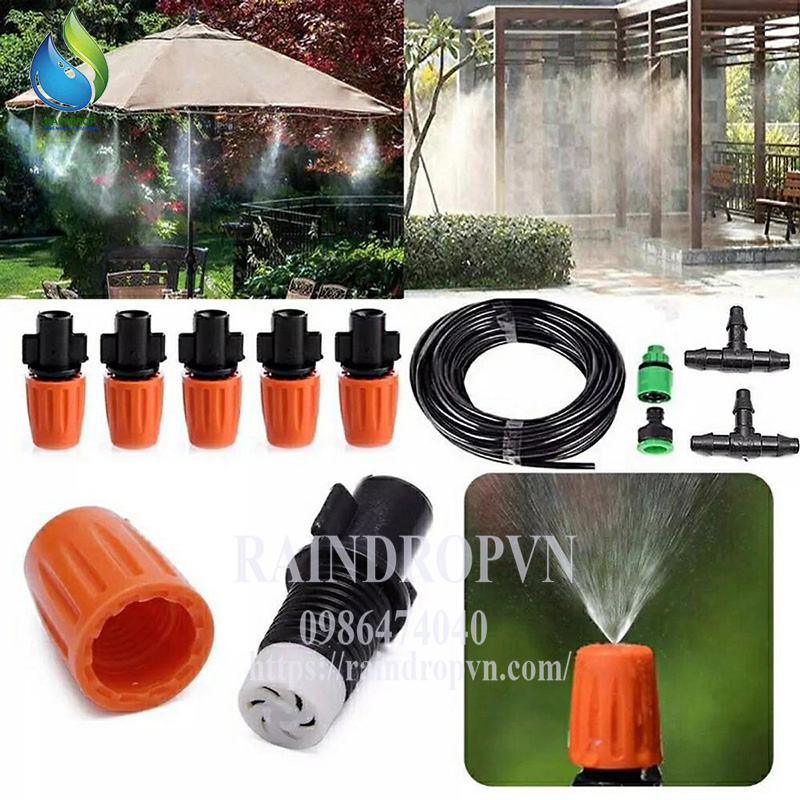 Bộ kit phun sương 20 béc cam đầy đủ phụ kiện