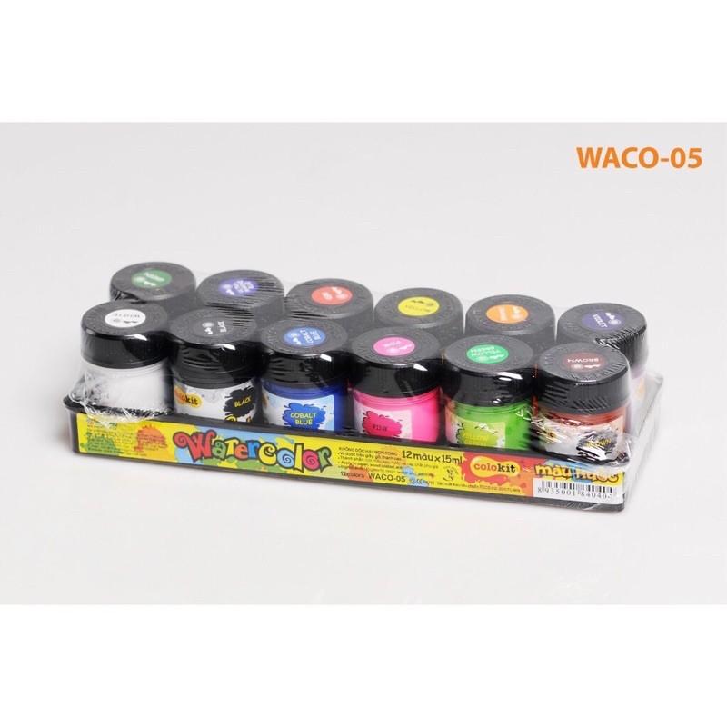 Màu nước TL WACO-05 vỉ 12màu