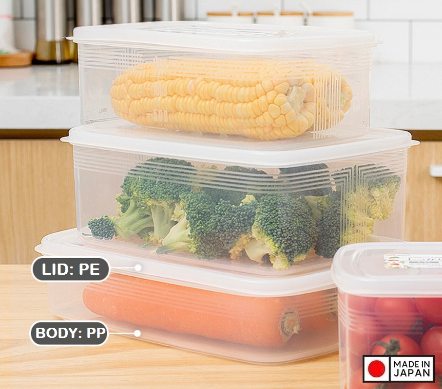 Combo hộp đựng thực phẩm 3.0L + Set 03 hộp chia thức ăn dặm cho bé 180ml - Hàng nội địa Nhật Bản #Made in Japan