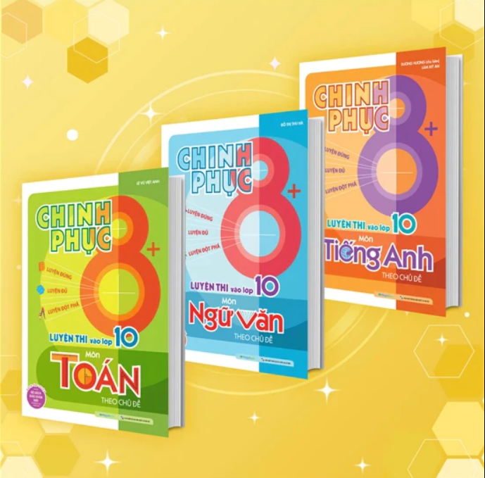 Sách - Chinh phục 8+ luyện thi vào 10 Toán Văn Anh theo chủ đề - Mega