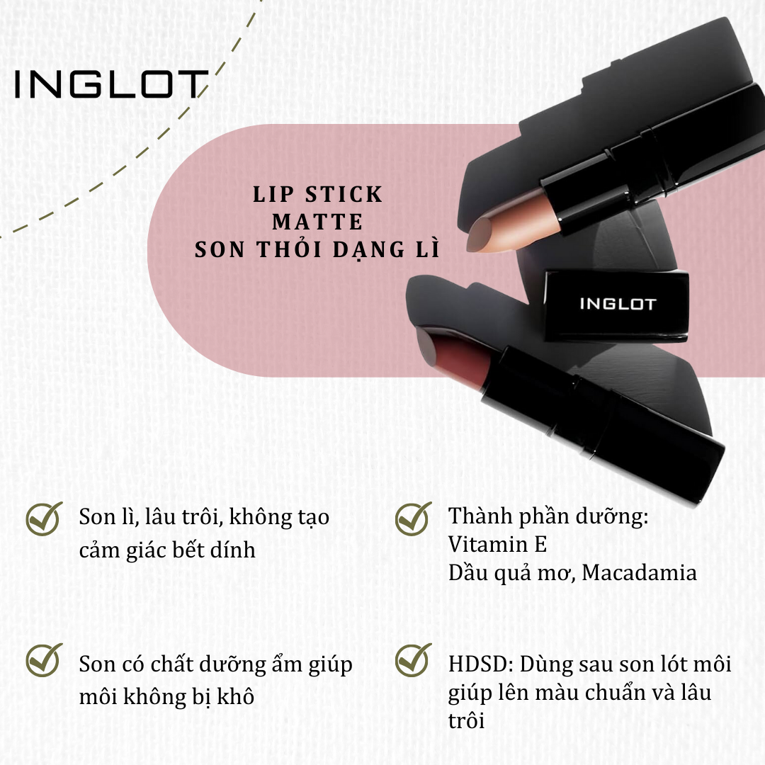 Son thỏi dạng lì Lipstick Matte Inglot (4.5g)