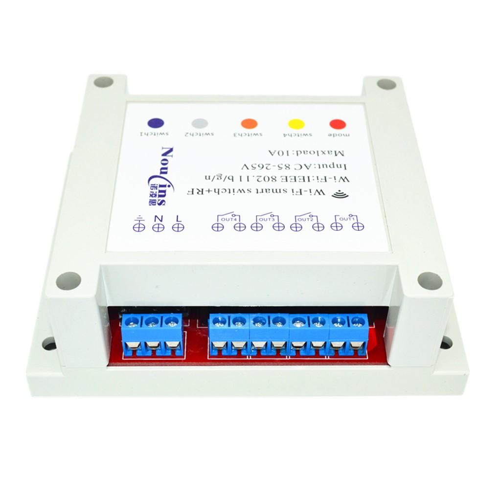AC85-265V 4 Channel Wireless Remote Control WiFI Smart Home Switch 433MHz #5