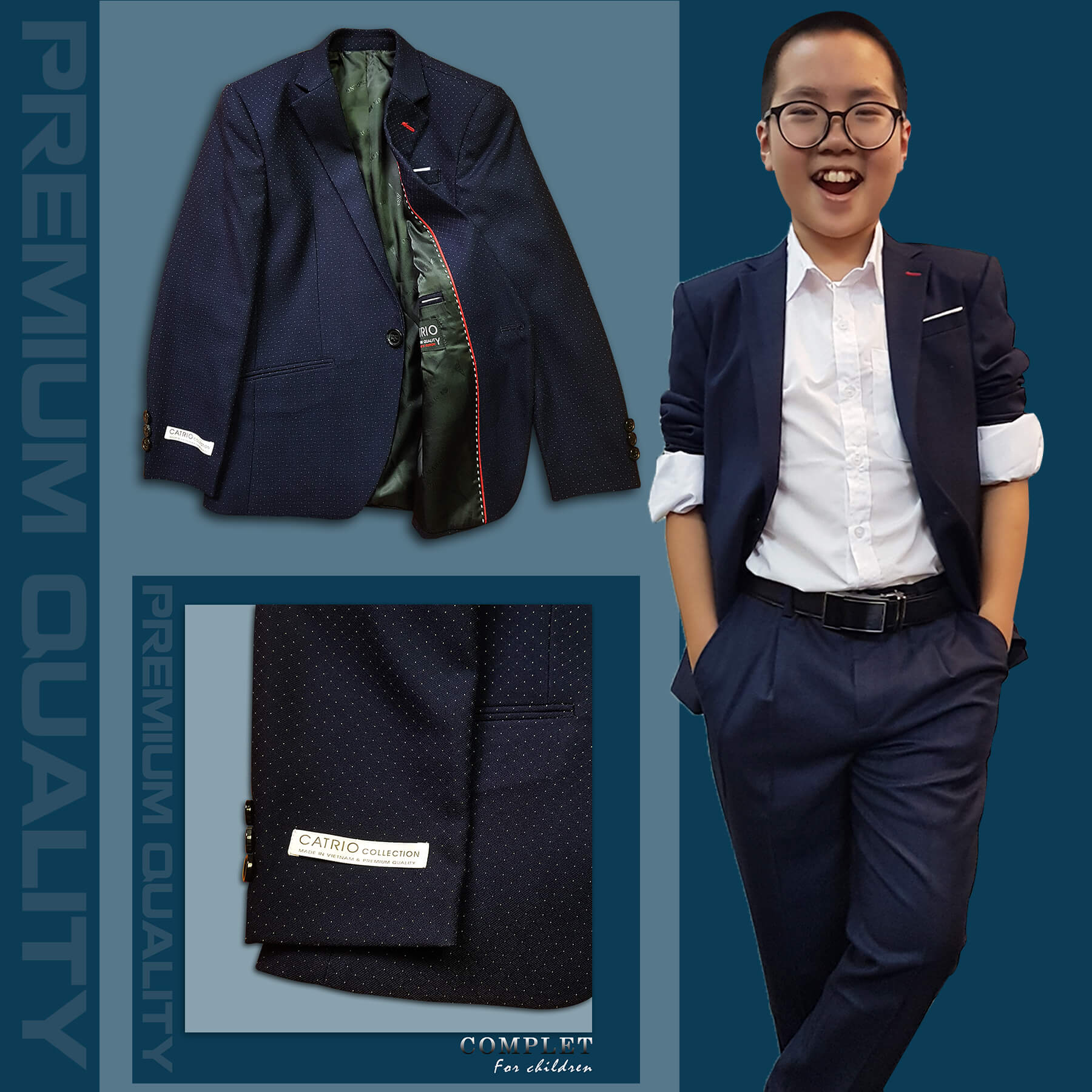 BỘ ĐỒ VEST BÉ TRAI CATRIO ACT686 CHO TRẺ EM TỪ 7 TUỔI ĐẾN 10 TUỔI THUỘC BST THỜI TRANG TRẺ EM COMPLET VESTON CATRIO 2021