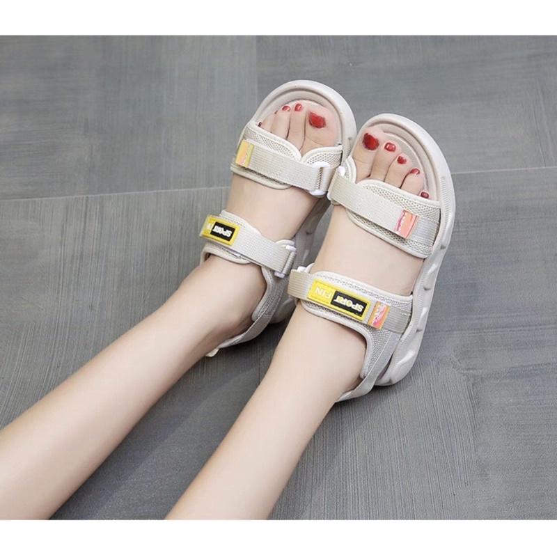 Giày Sandal Nữ Dép Quai Hậu Nữ Đế Cao Su 2 Quai Dán Cao Cấp