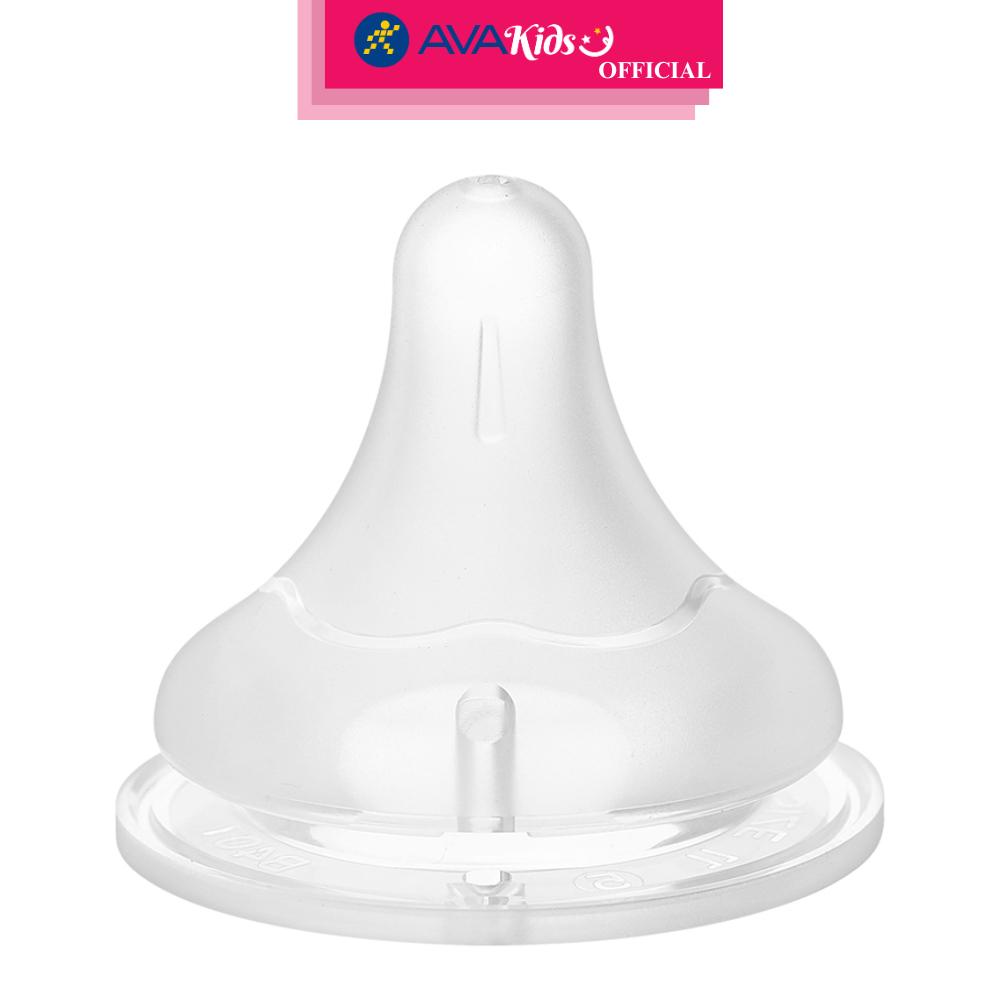 Bộ 2 núm ti Pigeon siêu mềm Plus WN3 cổ rộng size LL (9 - 15 tháng) - Hàng Chính Hãng