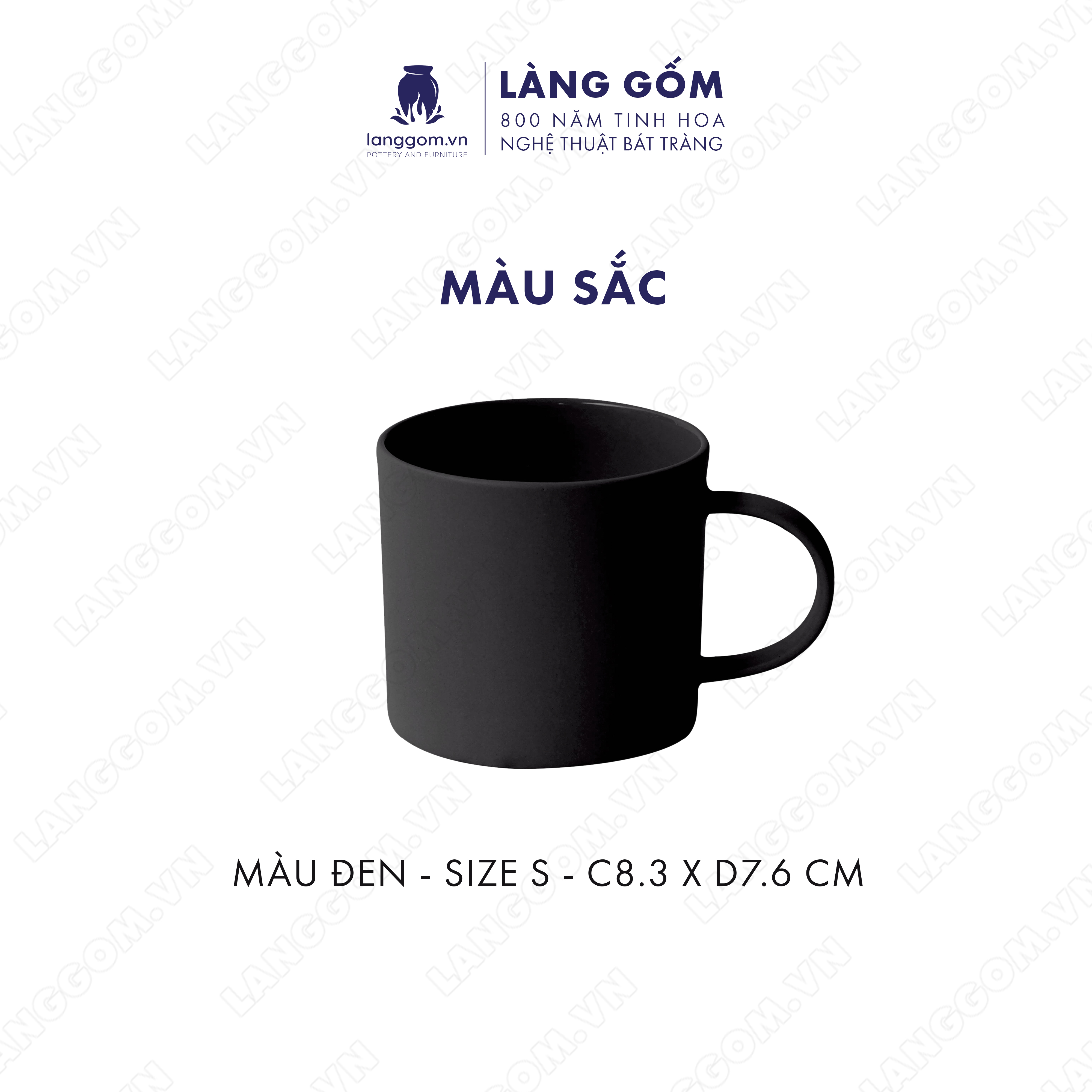 Cốc tách, ly uống nước kiểu có quai chất liệu gốm sứ Bát Tràng cao cấp - Làng Gốm Bát Tràng