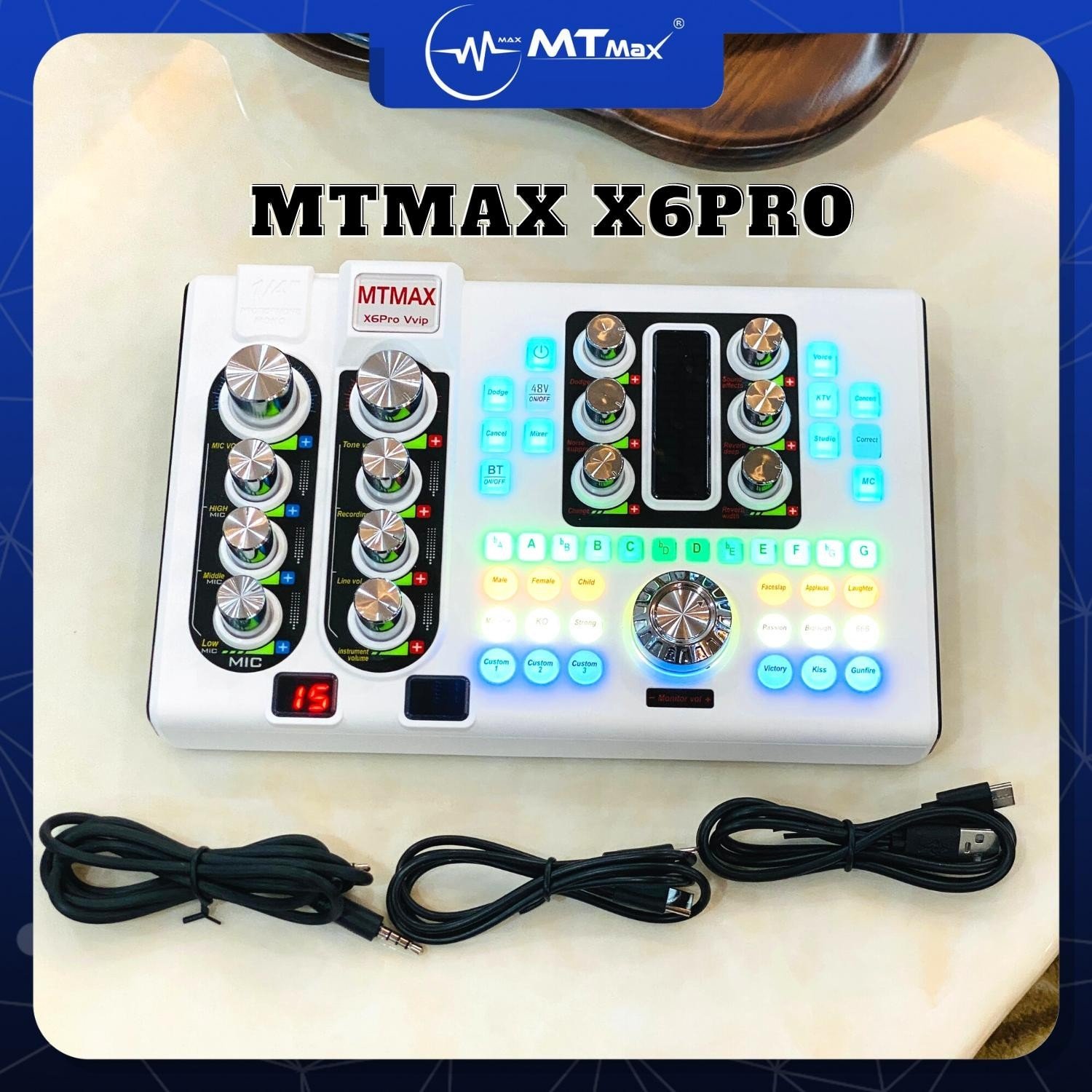 Soundcard MTMAX X6Pro - Thiết Bị Hỗ Trợ Thu Âm Và Phát Sóng Livestream Chất Lượng Cao, Tương Thích Với Nhiều Thiết Bị Âm Thanh