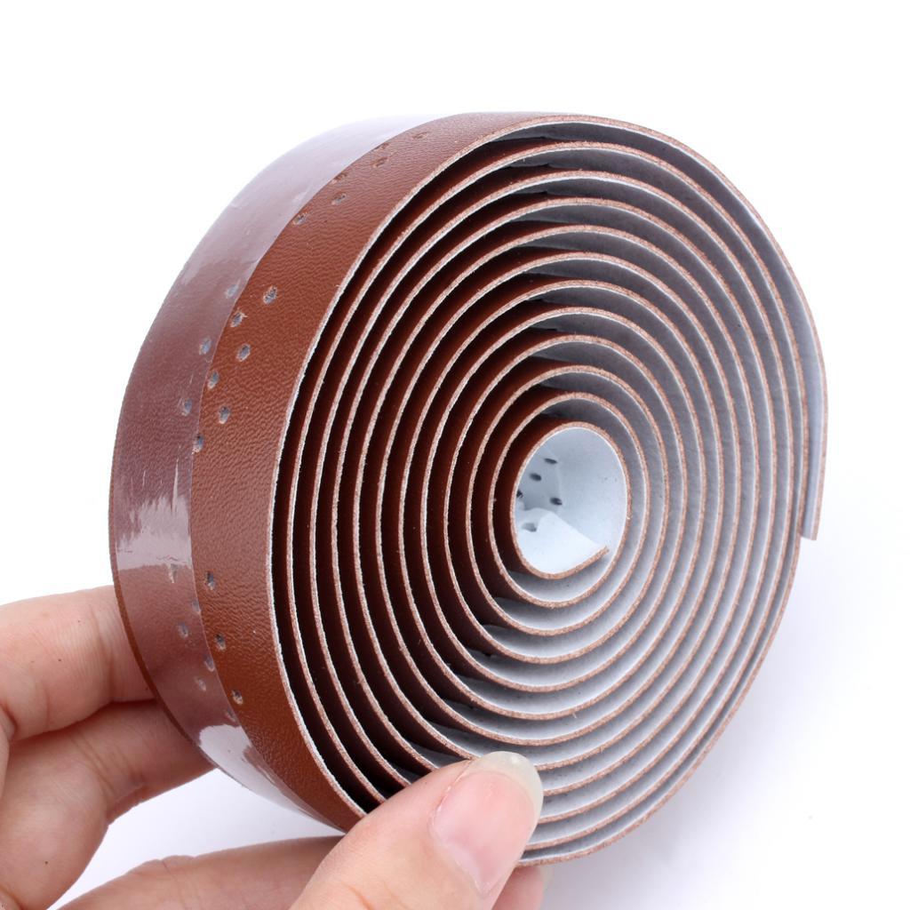 2 Chiếc Xe đạp Tay Cầm Băng PU Da Tay Cầm Dây đeo Thoáng Khí 1.9m