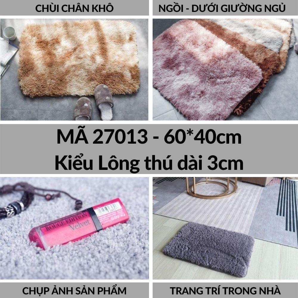 Thảm lông loang trải sàn (Loại dài 3cm) trang trí chụp ảnh Chùi chân khô Chữ nhật 60*40cm mã 27013