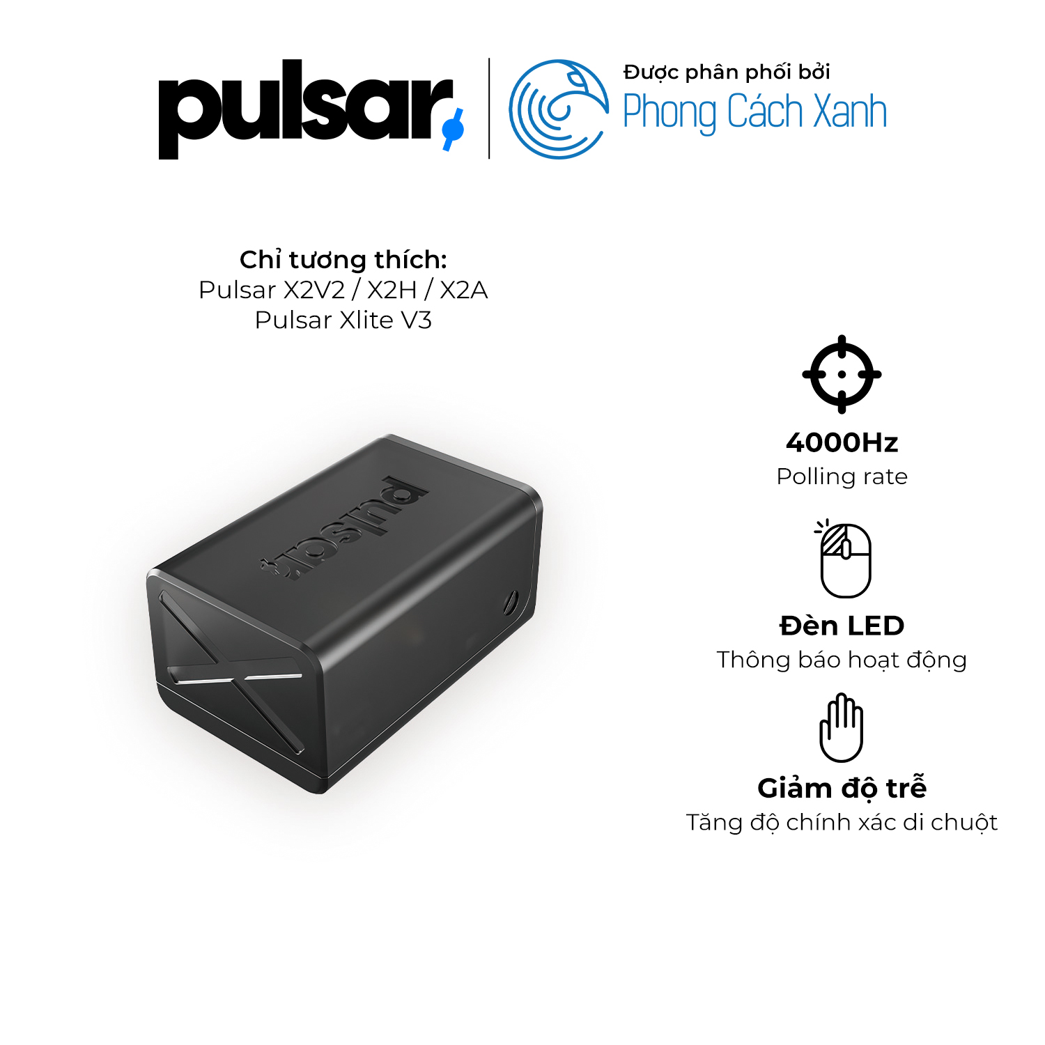 Receiver 4KHz cho chuột Pulsar 4K - Chỉ hỗ trợ dòng tương thích 4KHz - Hàng Chính Hãng