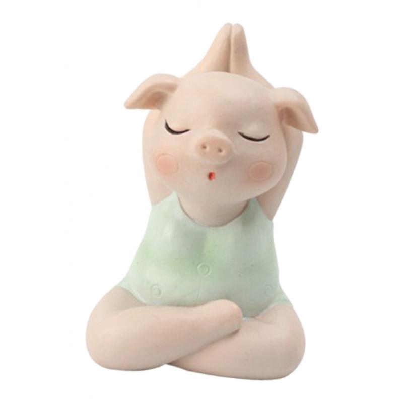 Resin Creative Cartoon Yoga  Decor  Statue for Micro Fairy Garden Decoration Ornaments