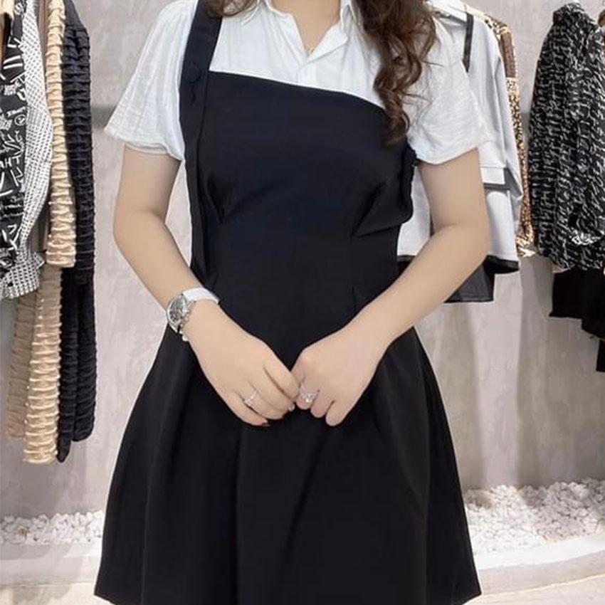 Set Bigsize sơmi đầm yếm