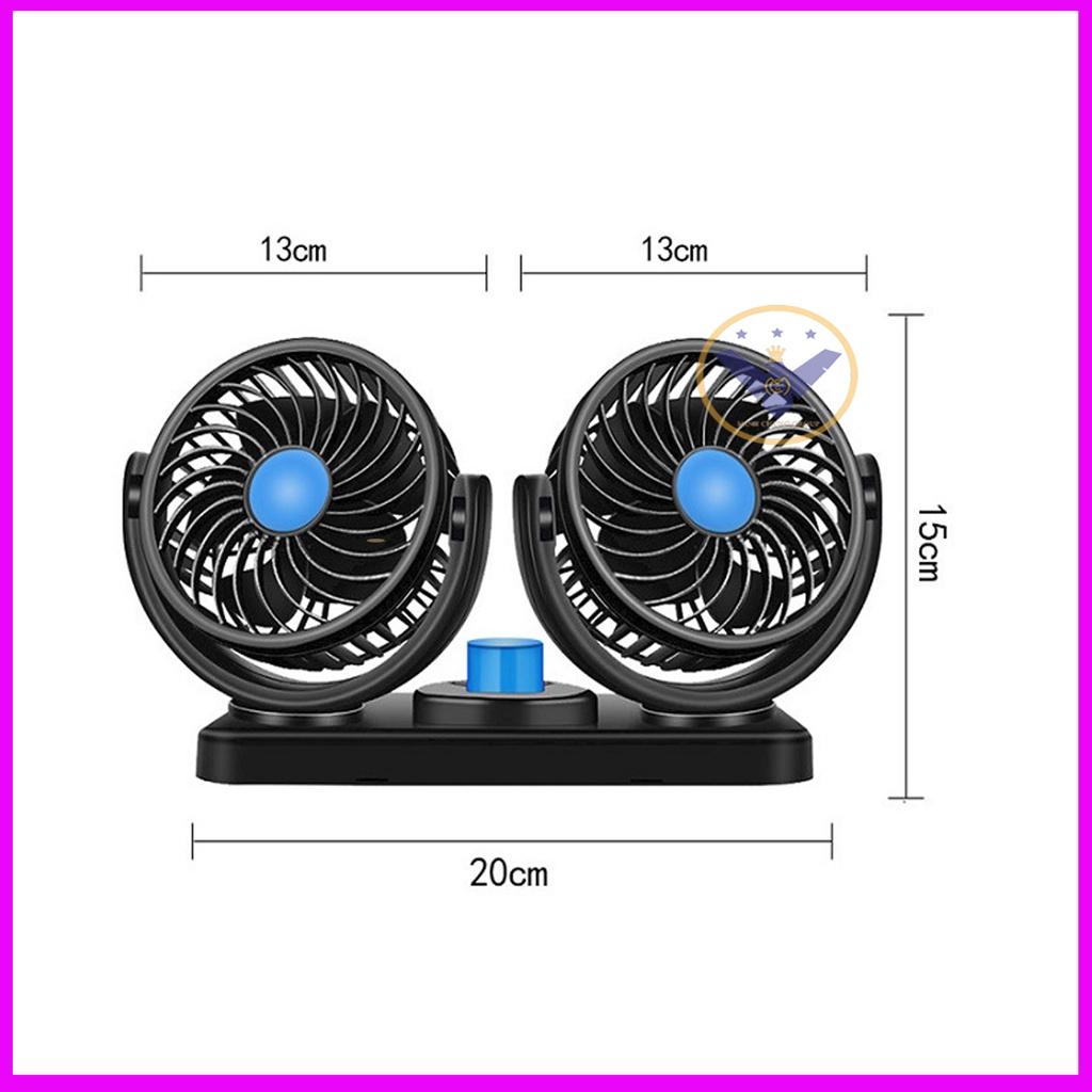 Quạt Đôi Mini 360 Độ Để Trong Ô Tô, Để Bàn Làm Việc