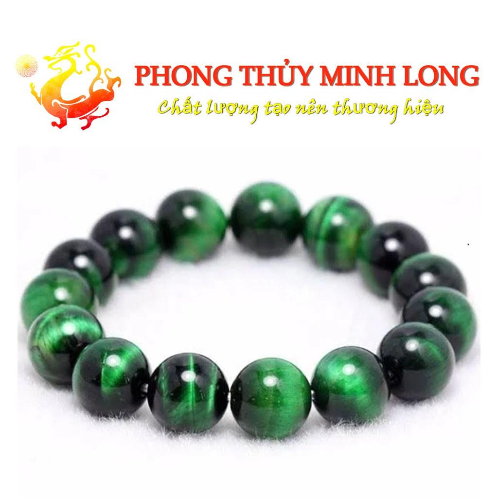 Vòng tay đá mắt hổ xanh lá chất lượng 5a mệnh Mộc và Hỏa
