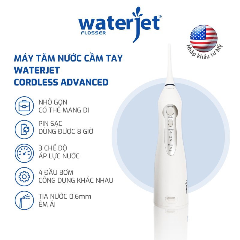 Máy tăm nước cá nhân không dây Waterjet Flosser Cordless Advanced