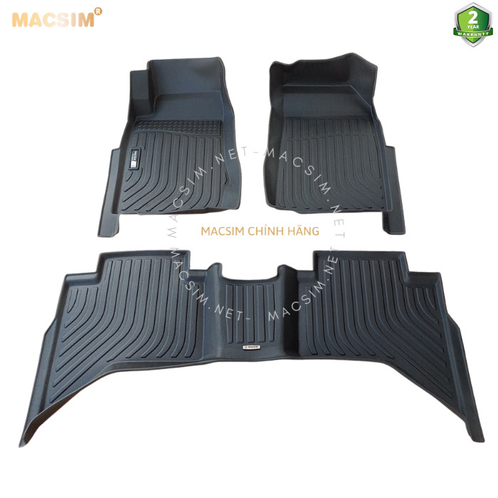 Hàng loại II Thảm lót sàn xe ô tô Isuzu D-max 2015-2020  Nhãn hiệu Macsim chất liệu nhựa TPE cao cấp màu đen