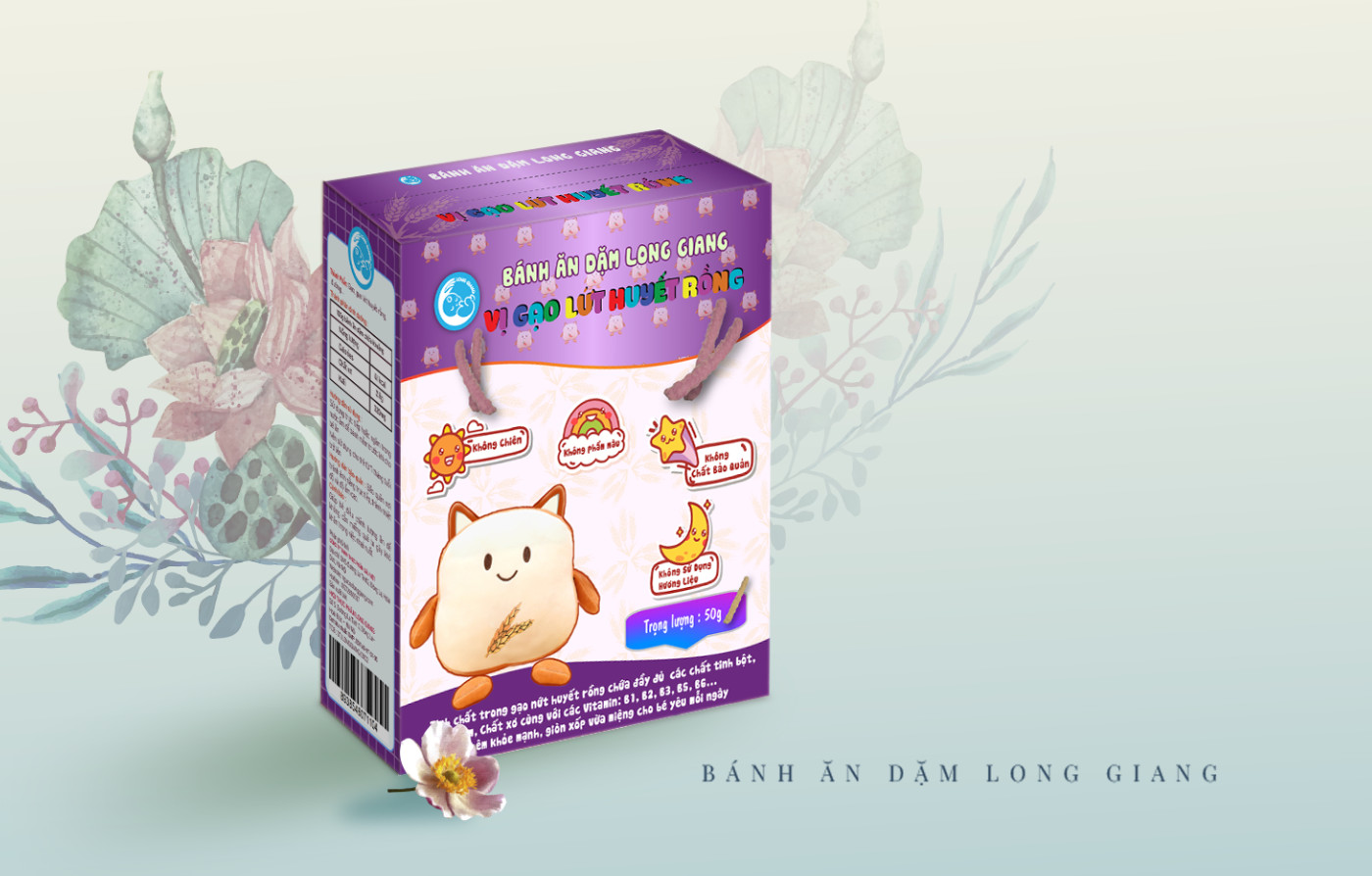 Bánh ăn dặm Long Giang-vị gạo lứt huyết rồng