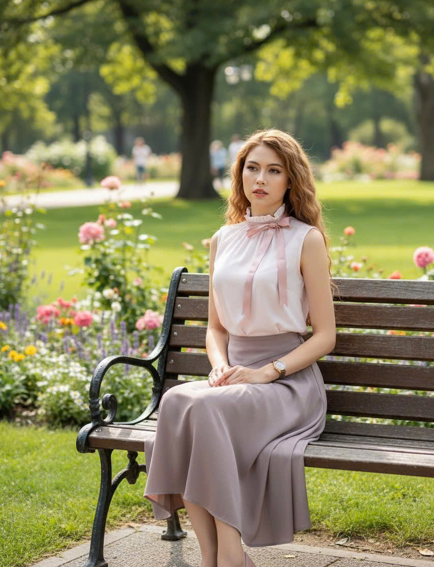 Áo Cổ Lọ Thắt Nơ Hồng Charlotte TOP177 thời trang thiết kế Hity