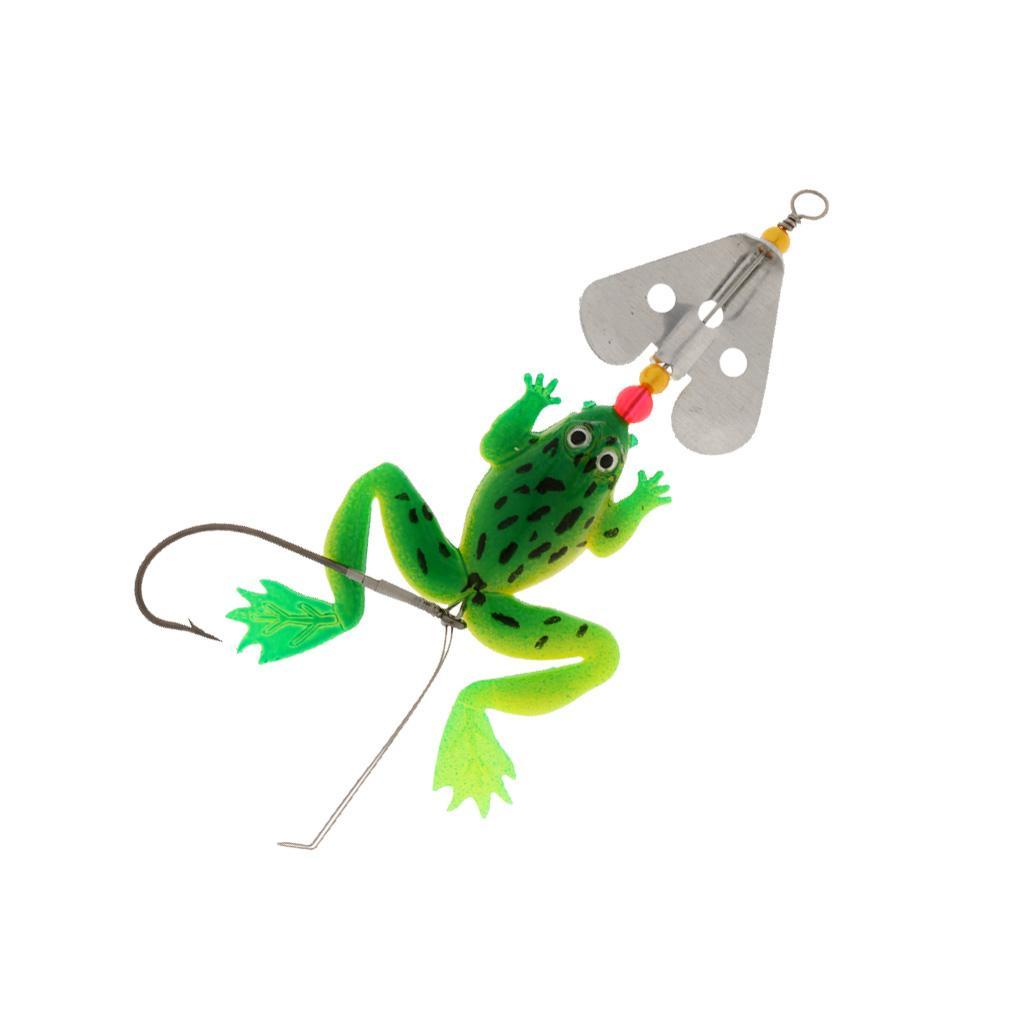 12cm Soft Fishing Lures Frog Lure with Hook Bass Crank Bait Tackle Hooks Shiny Sequin Artificial Fishing Tackle 4 Color