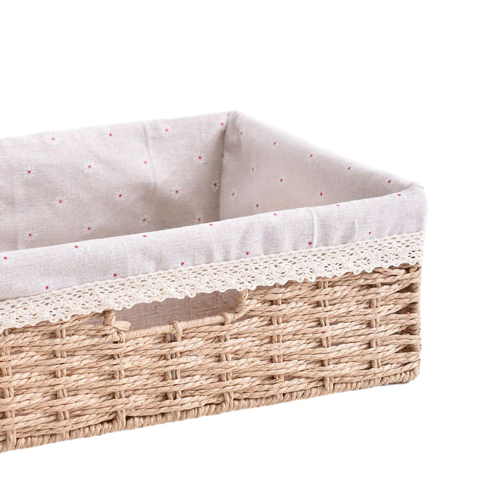 Handwoven Basket Storage Woven Basket, Fruit Basket, Desktop Organizer for Kitchen Closet Bathroom