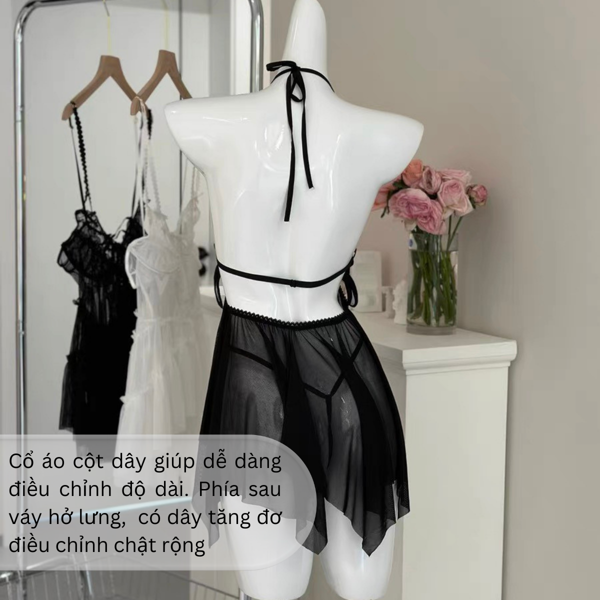 Váy ngủ họa tiết cánh bướm Vicke Secvia chất voan cao cấp mềm mịn - đầm hở lưng - xẻ tà - phối lưới gợi cảm - sexy 3713