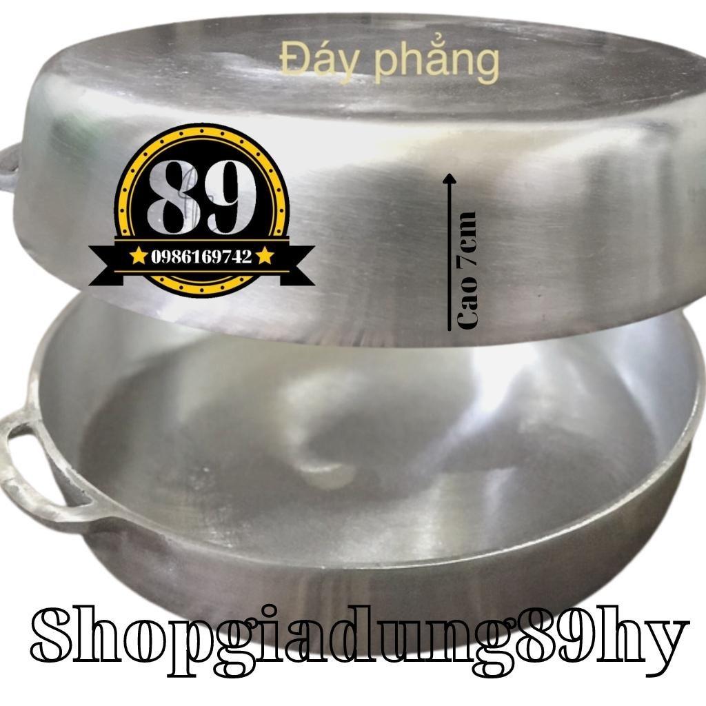 Chảo gang trắng đúc doa bóng đáy bằng 31cm