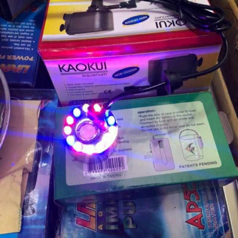 Máy tạo khói kết hợp Đèn led đổi màu +sạc cho hồ bán cạn, bồn gội đầu dưỡng sinh, hòn non bộ, hồ cá ,ngũ sắc 12 màu