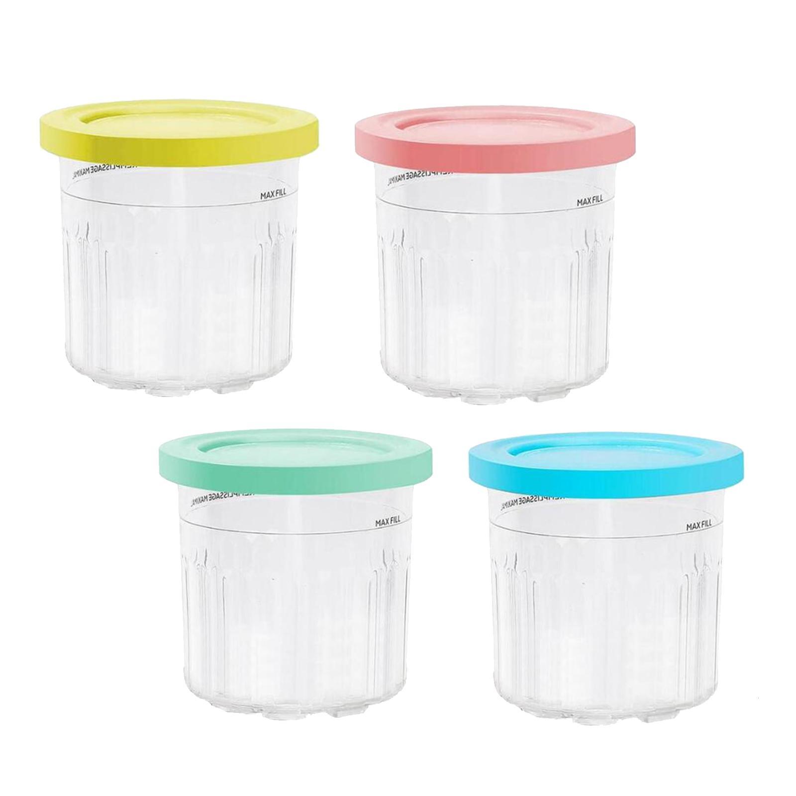 4Pcs Dessert Container Leakproof Ice Cream Pint Cup for Soup Ice Cream Maker